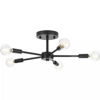 Progress Lighting 5 Light 120 volt Matte Black Modern Ceiling Light Fixture