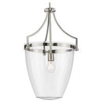 Progress Lighting 1 Light Polished Nickel Clear Glass Shade Dimmable Pendant Light Fixture