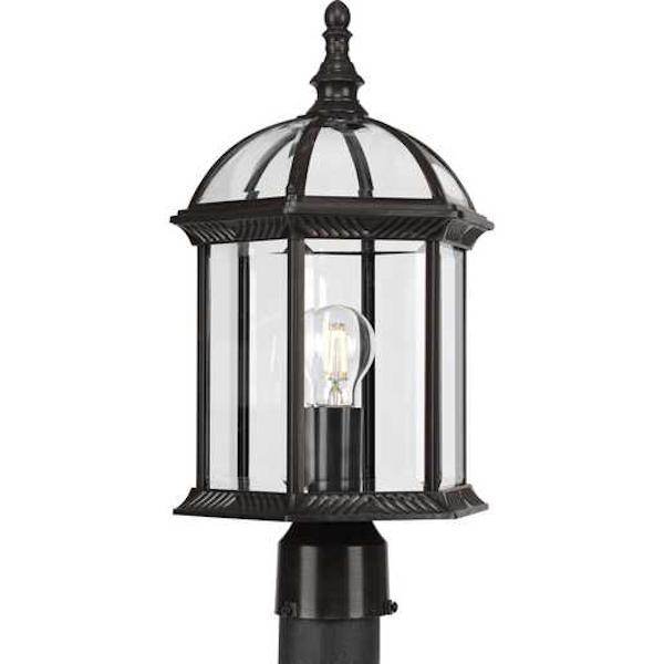 1 Light Antique Bronze with Clear Glass Dillard Post Top Light Fixture