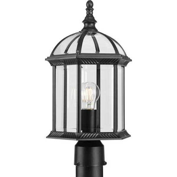 1 Light Black with Clear Glass Dillard Post Top Light Fixture