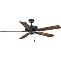 Progress Lighting 52" Antique Bronze 5 Classic Walnut/Distressed Walnut Reversible Blade Ceiling Fan