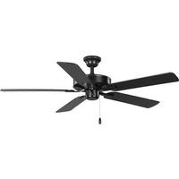 Progress Lighting 52" Matte Black 5 Black/Rustic Charcoal Reversible Blade Ceiling Fan