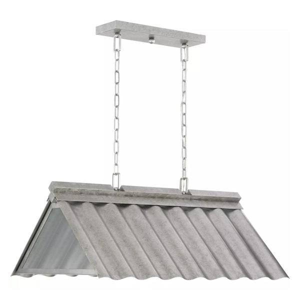 3 Light Galvanized Finish Farmhouse Style Hanging Pendant Light Fixture