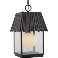 Progress Lighting 1 Light Oil Rubbed Bronze with Clear Silver Mesh Glass Hanging Light Fixture
