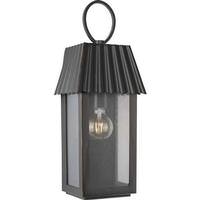 Progress Lighting 1 Light Oil Rubbed Bronze with Clear with Silver Mesh Print Glass Outdoor Large Point Dume-Hook Pond Wall Light Fixture