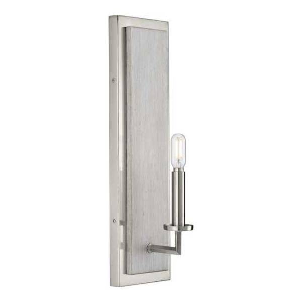 1 Light 120 volt Brushed Nickel Washed Oak Accents Light Fixture