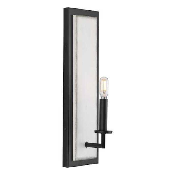 1 Light 120 volt Matte Black  Distressed White Accents Light Fixture