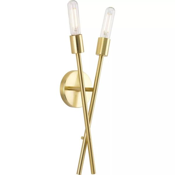2 Light Satin Brass Astra Collection Light Fixture