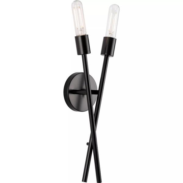 2 Light Matte Black Astra Collection Light Fixture