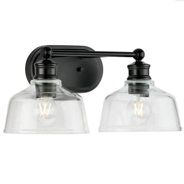 2 Light 120 volt Matte Black Vanity Light Fixture