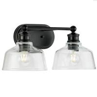 View 2 Light 120 volt Matte Black Vanity Light Fixture