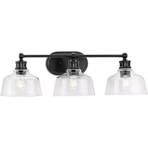 3 Light 120 volt Matte Black Vanity Light Fixture