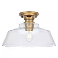 Progress Lighting 1 Light 120 volt Vintage Brass Clear Glass Shade Ceiling Light Fixture