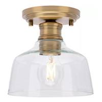 Progress Lighting 1 Light 120 volt Vintage Brass Clear Glass Shade Ceiling Light Fixture