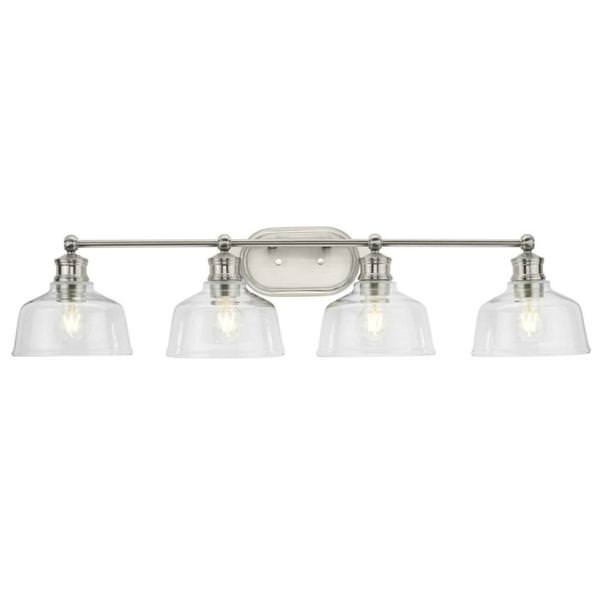 4 Light 120 volt Brushed Nickel Vanity Light Fixture
