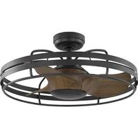 Progress Lighting 26" Graphite 3 Graphite Blade Remote Control Indoor/Outdoor Ceiling Fan