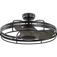 Progress Lighting 26" Matte Black 3 Matte Black Blade Remote Control Indoor/Outdoor Ceiling Fan