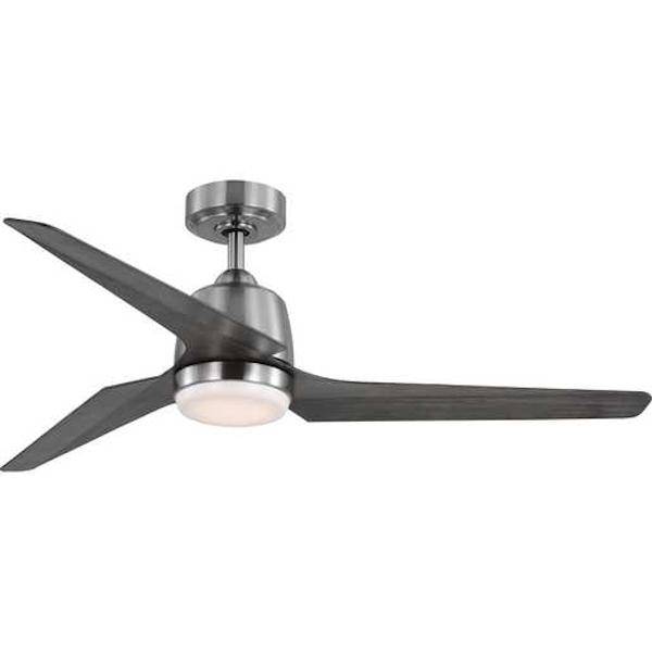 52" Brushed Nickel 3 Blade Remote Control LED Ceiling Fan