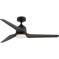 Progress Lighting 52" Matte Black 3 Blade Remote Control LED Ceiling Fan