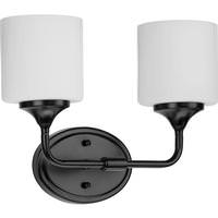 View 2 Light 120 volt Matte Black Vanity Light Fixture