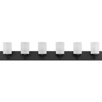 Progress Lighting 6 Light 120 volt Matte Black Vanity Frosted Glass Light Fixture