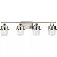 Progress Lighting 4 Light 120 volt Brushed Nickel Vanity Clear Glass Light Fixture