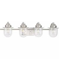 Progress Lighting 4 Light 120 volt Brushed Nickel Vanity Clear Glass Light Fixture
