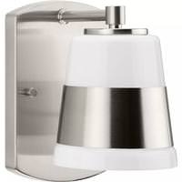 Progress Lighting 1 Light 120 volt Brushed Nickel Vanity Opal Glass Light Fixture