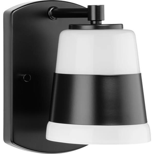 1 Light 120 volt Matte Black Vanity Opal Glass Light Fixture