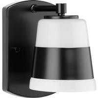 Progress Lighting 1 Light 120 volt Matte Black Vanity Opal Glass Light Fixture