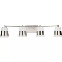 Progress Lighting 4 Light 120 volt Brushed Nickel Vanity Opal Glass Light Fixture