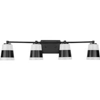 Progress Lighting 4 Light 120 volt Matte Black Vanity Opal Glass Light Fixture