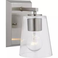 Progress Lighting 1 Light 120 volt Brushed Nickel Vanity Clear Glass Light Fixture