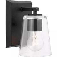Progress Lighting 1 Light 120 volt Matte Black Vanity Clear Glass Light Fixture