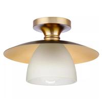 Progress Lighting 1 Light 120 volt Brushed Bronze Finish Matte Black Accent Etched Glass Bell Semi-Flush Ceiling Light Fixture