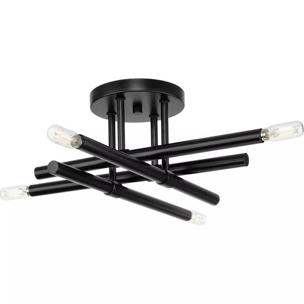 4 Light Matte Black Luxe Style Ceiling Light Fixture