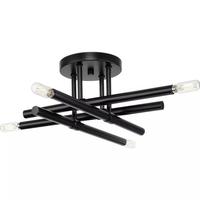 Progress Lighting 4 Light Matte Black Luxe Style Ceiling Light Fixture