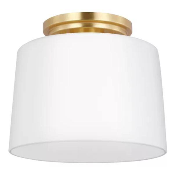 1 Light 120 volt Satin Brass Frosted Glass Bowl Ceiling Light Fixture