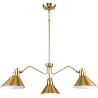 Progress Lighting 3 Light Brushed Bronze Metal Cone Shade Chandelier Light Fixture