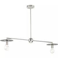 Progress Lighting 2 Light Brushed Nickel Graphite Accent Linear Chandelier Light Fixture