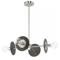 Progress Lighting 4 Light Brushed Nickel Graphite Accent Chandelier Light Fixture