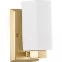 Progress Lighting 1 Light 120 volt Brushed Gold Vanity Etched Glass Light Fixture
