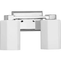 View 2 Light 120 volt Polished Chrome Vanity Etched Glass Light Fixture