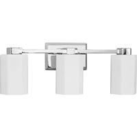 View 3 Light 120 volt Polished Chrome Vanity Etched Glass Light Fixture