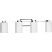 Progress Lighting 4 Light 120 volt Polished Chrome Vanity Etched Glass Light Fixture