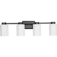 Progress Lighting 4 Light 120 volt Brushed Gold Vanity Etched Glass Light Fixture