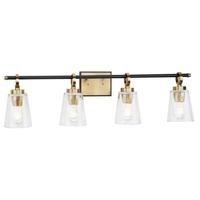 Progress Lighting 4 Light 120 volt Vintage Brass Vanity Clear Glass Light Fixture