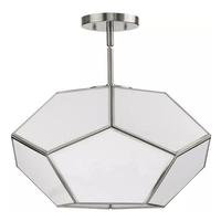 Progress Lighting 3 Light 120 volt Brushed Nickel White Art Glass Ceiling Light Fixture
