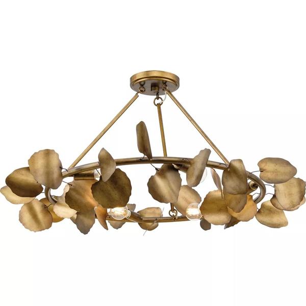 6 Light Gold Ombre Flush Mount  Laurel Collection Ceiling Light Fixture