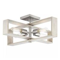 Progress Lighting 4 Light Brushed Nickel Grey Washed Oak Ceiling Light Fixture